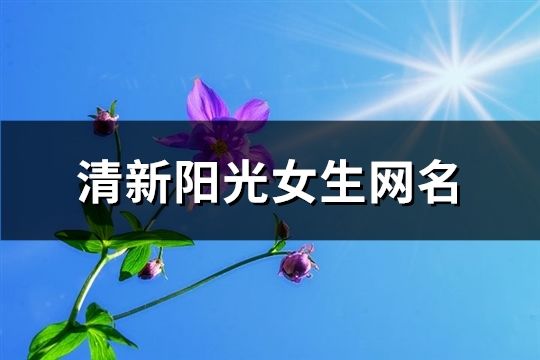 清新陽光女生網(wǎng)名(精選157個)