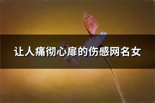 讓人痛徹心扉的傷感網(wǎng)名女(98個(gè))