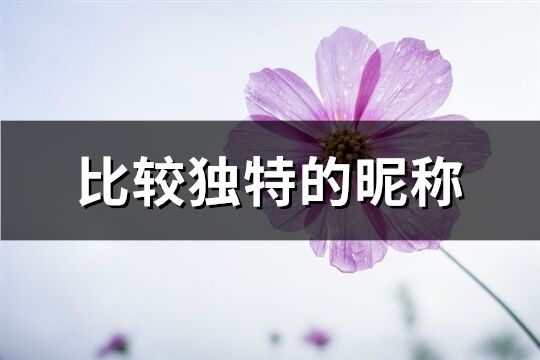 比較獨特的昵稱(精選167個)