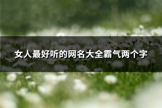 女人最好聽的網(wǎng)名大全霸氣兩個字(253個)