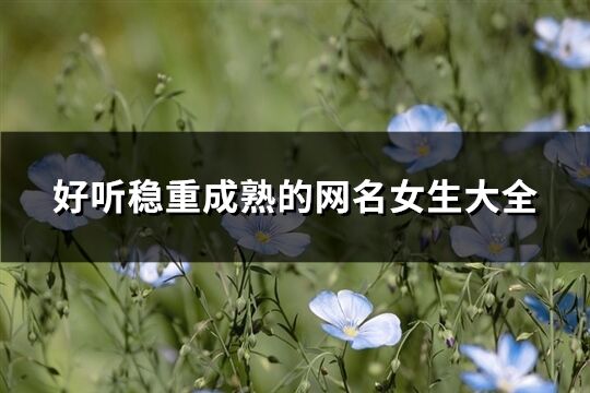 好聽(tīng)穩(wěn)重成熟的網(wǎng)名女生大全(共299個(gè))