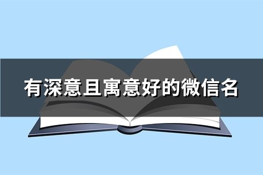 有深意且寓意好的微信名(共180個)