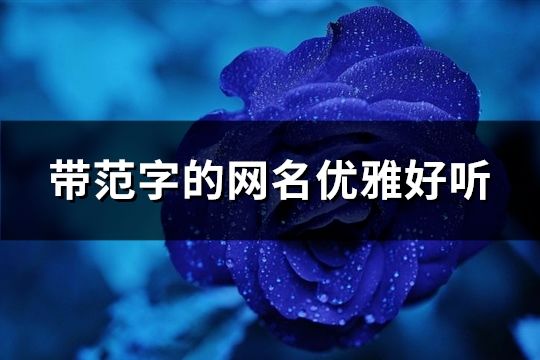帶范字的網名優雅好聽(131個)