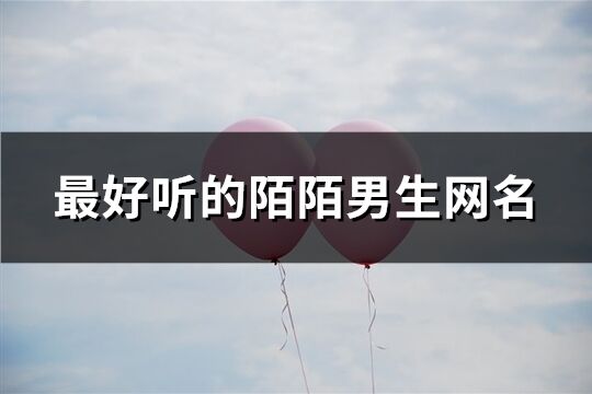 最好聽的陌陌男生網名(共145個)