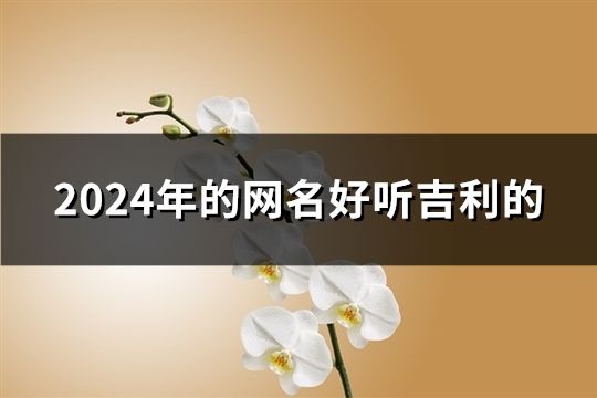 2024年的網(wǎng)名好聽吉利的(精選62個)