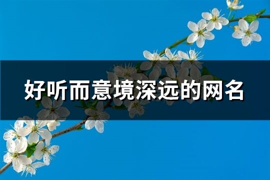 好聽而意境深遠的網名(184個)
