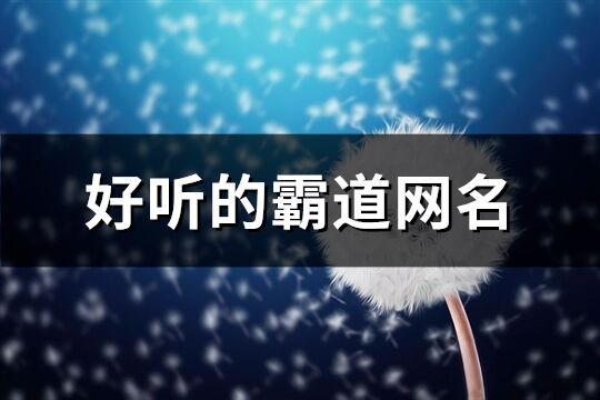 好聽的霸道網(wǎng)名(共99個)