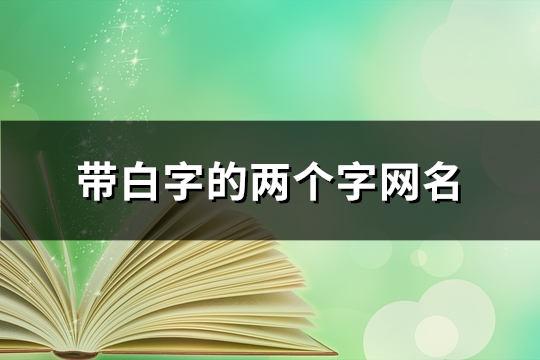 帶白字的兩個字網名(共102個)