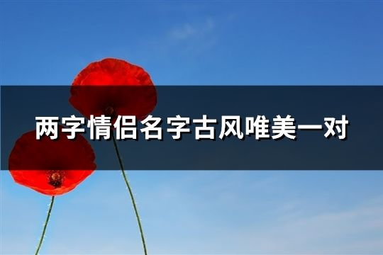 兩字情侶名字古風(fēng)唯美一對(duì)(共120個(gè))