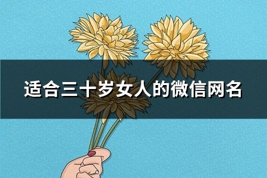 適合三十歲女人的微信網(wǎng)名(共111個)