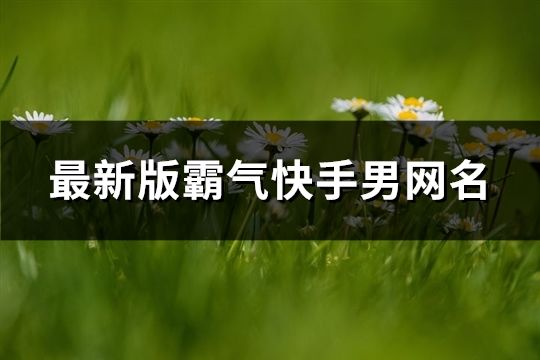 最新版霸氣快手男網名(86個)