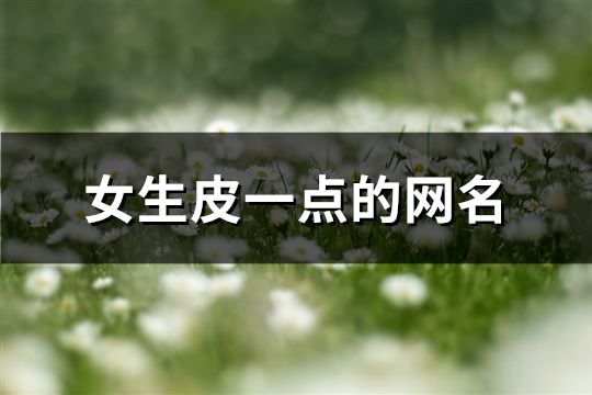 女生皮一點的網名(精選76個)