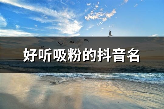 好聽(tīng)吸粉的抖音名(精選127個(gè))