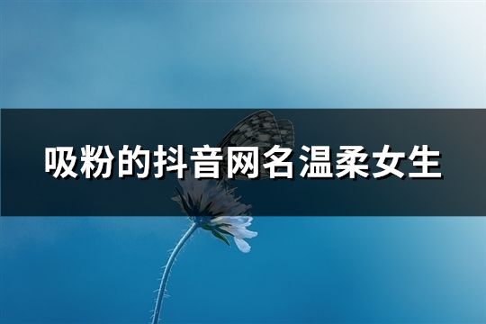 吸粉的抖音網(wǎng)名溫柔女生(精選174個(gè))