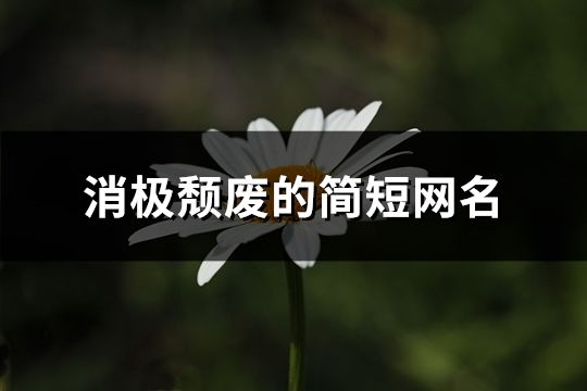 消極頹廢的簡短網(wǎng)名(共182個)