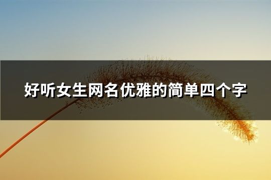 好聽女生網名優雅的簡單四個字(共134個)