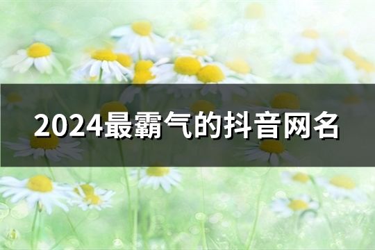 2024最霸氣的抖音網名(65個)