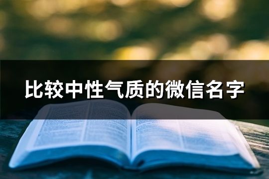 比較中性氣質的微信名字(142個)