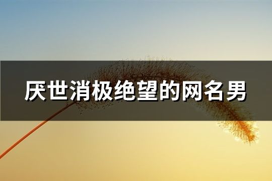 厭世消極絕望的網(wǎng)名男(68個(gè))