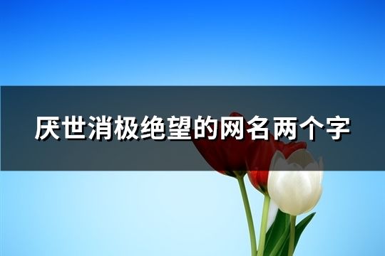 厭世消極絕望的網名兩個字(共61個)