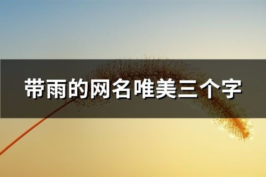 帶雨的網(wǎng)名唯美三個(gè)字(67個(gè))