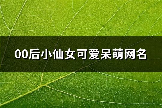 00后小仙女可愛呆萌網(wǎng)名(共300個(gè))