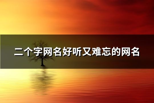 二個字網名好聽又難忘的網名(181個)