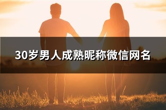 30歲男人成熟昵稱微信網名(共87個)