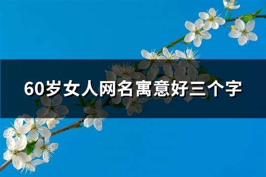 60歲女人網(wǎng)名寓意好三個(gè)字(150個(gè))