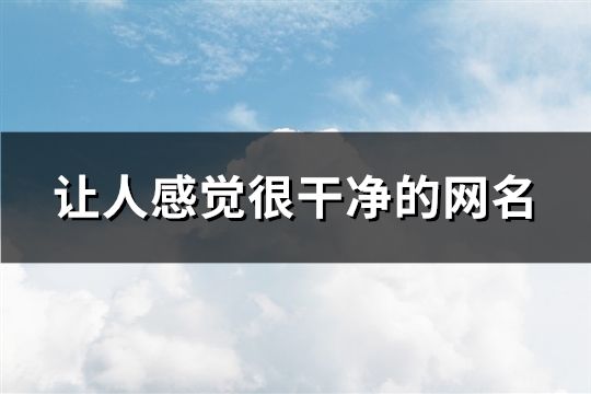 讓人感覺很干凈的網(wǎng)名(精選105個(gè))