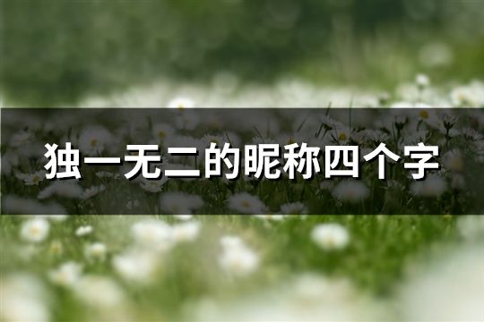 獨一無二的昵稱四個字(共118個)