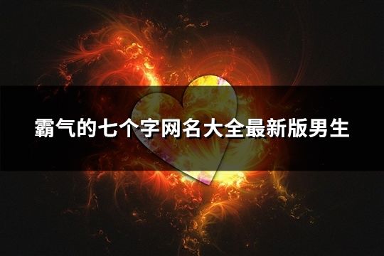 霸氣的七個字網名大全最新版男生(共81個)