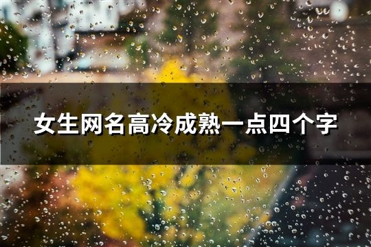 女生網名高冷成熟一點四個字(60個)