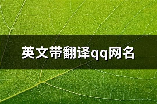 英文帶翻譯qq網(wǎng)名(精選94個)