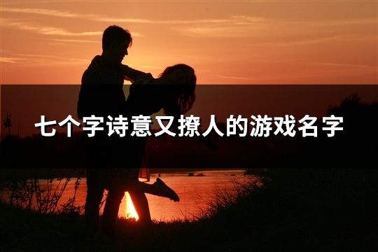 七個字詩意又撩人的游戲名字(113個)