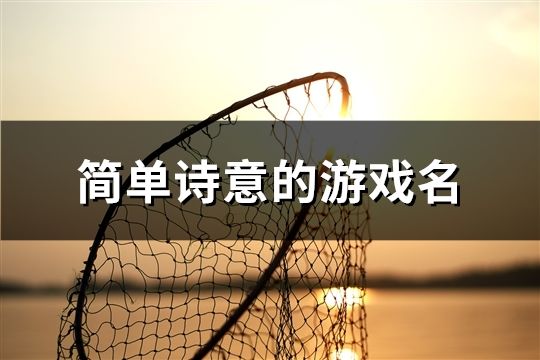 簡單詩意的游戲名(共163個)