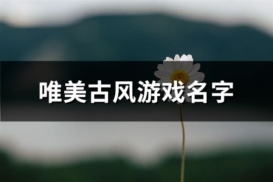 唯美古風游戲名字(136個)