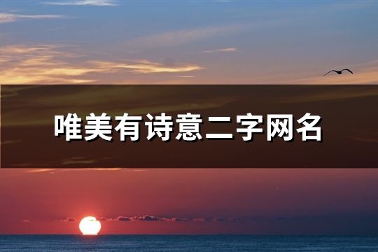 唯美有詩(shī)意二字網(wǎng)名(161個(gè))