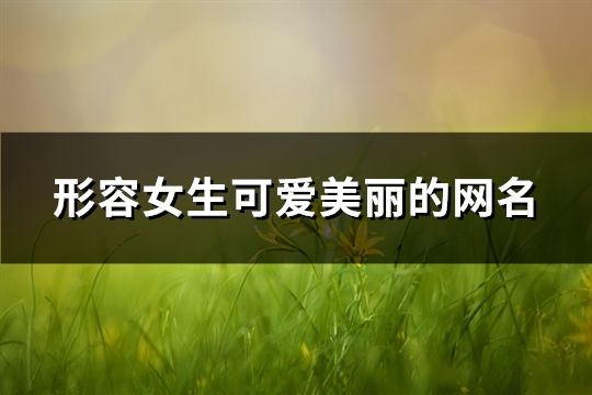 形容女生可愛美麗的網名(共100個)
