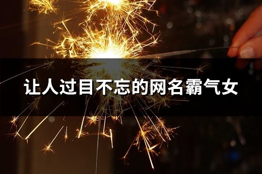 讓人過目不忘的網名霸氣女(共63個)