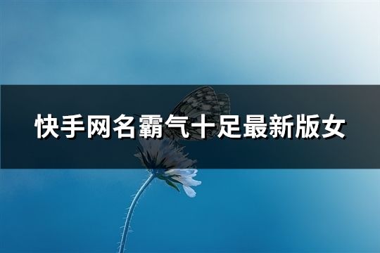快手網(wǎng)名霸氣十足最新版女(共84個)