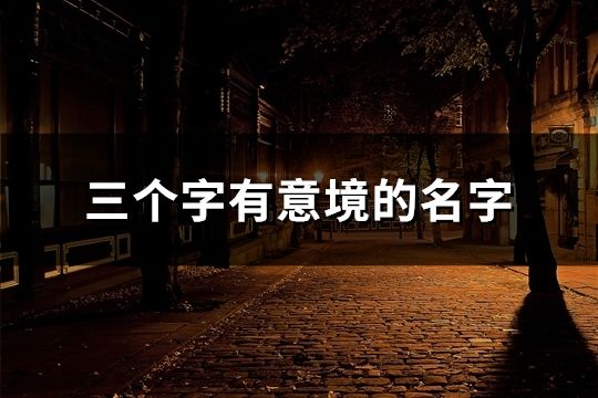 三個字有意境的名字(74個)