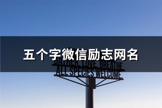 五個字微信勵志網名(共86個)