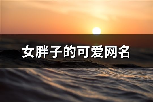 女胖子的可愛網(wǎng)名(共173個(gè))
