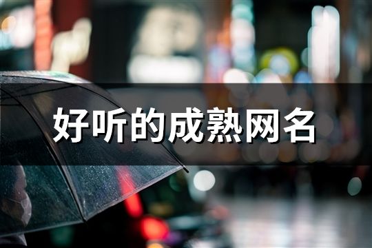 好聽的成熟網(wǎng)名(共77個(gè))