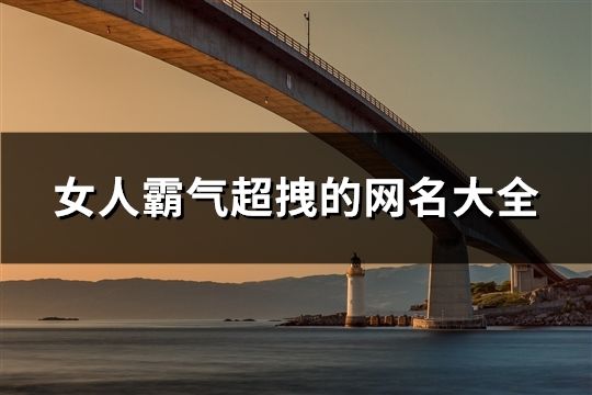 女人霸氣超拽的網名大全(共189個)