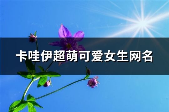 卡哇伊超萌可愛(ài)女生網(wǎng)名(共177個(gè))