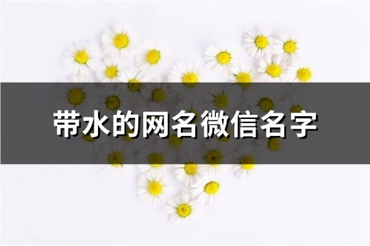 帶水的網(wǎng)名微信名字(精選129個(gè))