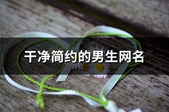 干凈簡約的男生網名(150個)