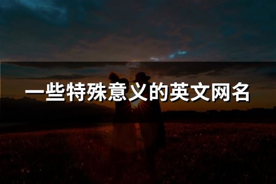 一些特殊意義的英文網名(精選109個)